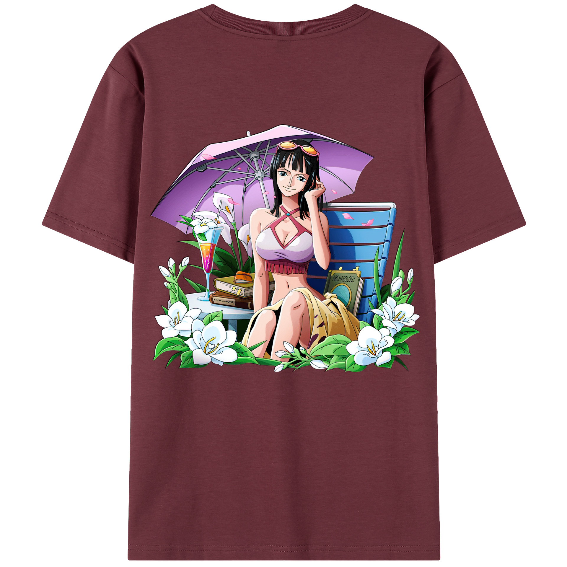 ワンピース ニコ・ロビン ONE PIECE Nico Robin 綿100％半袖Tシャツ（背面プリント）